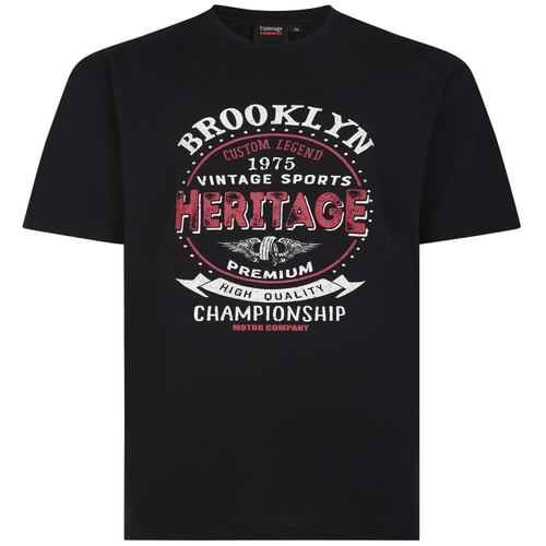 T-Shirt mit Spionage-Heritage-Print, Schwarz